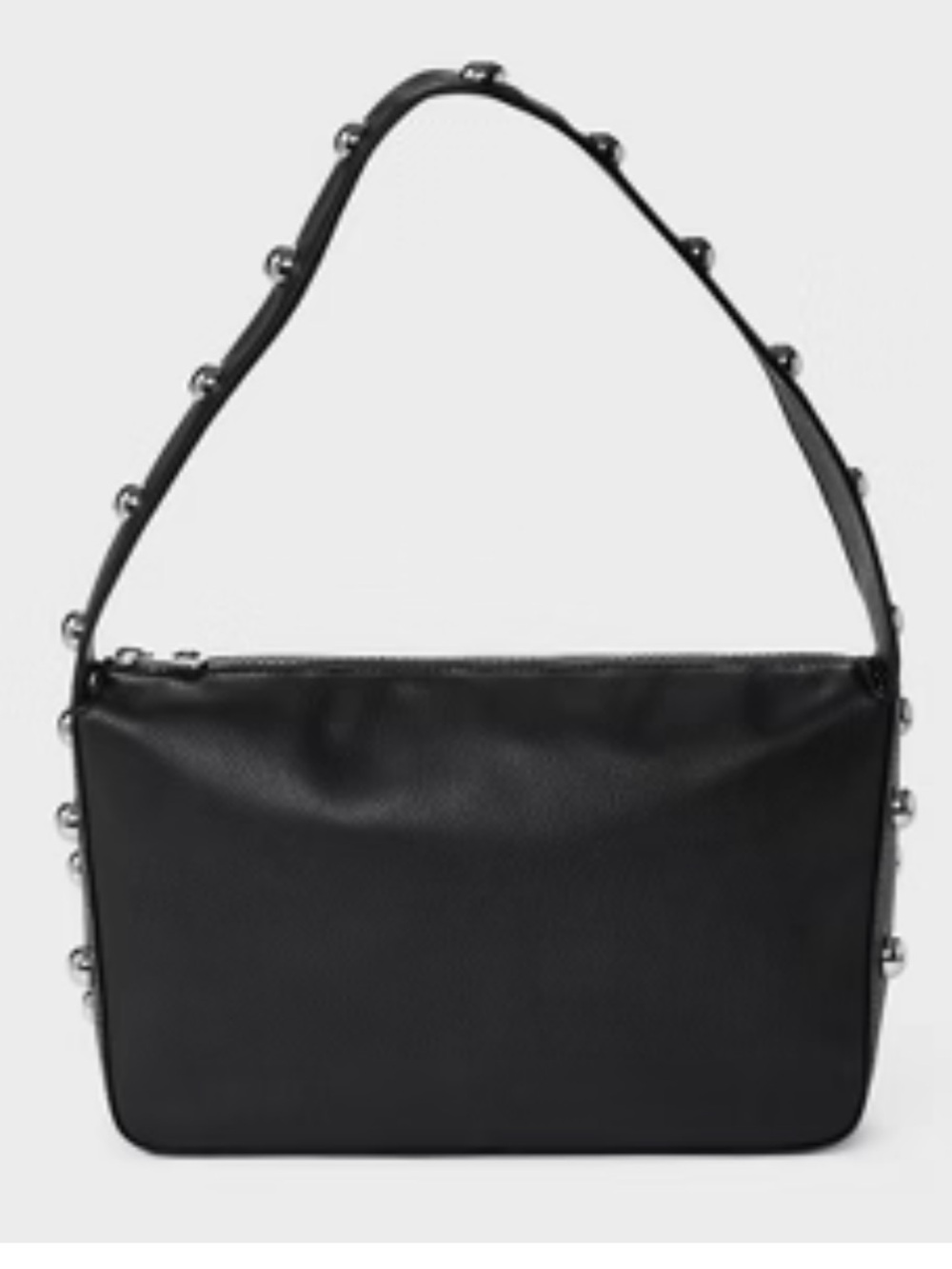 NEW Black Stud-Trim Shoulder Bag